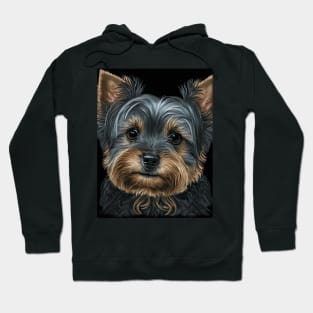 Super Cute Yorkshire Terrier Puppy Portrait Hoodie